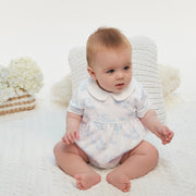 Blue Toile Smocked Bubble