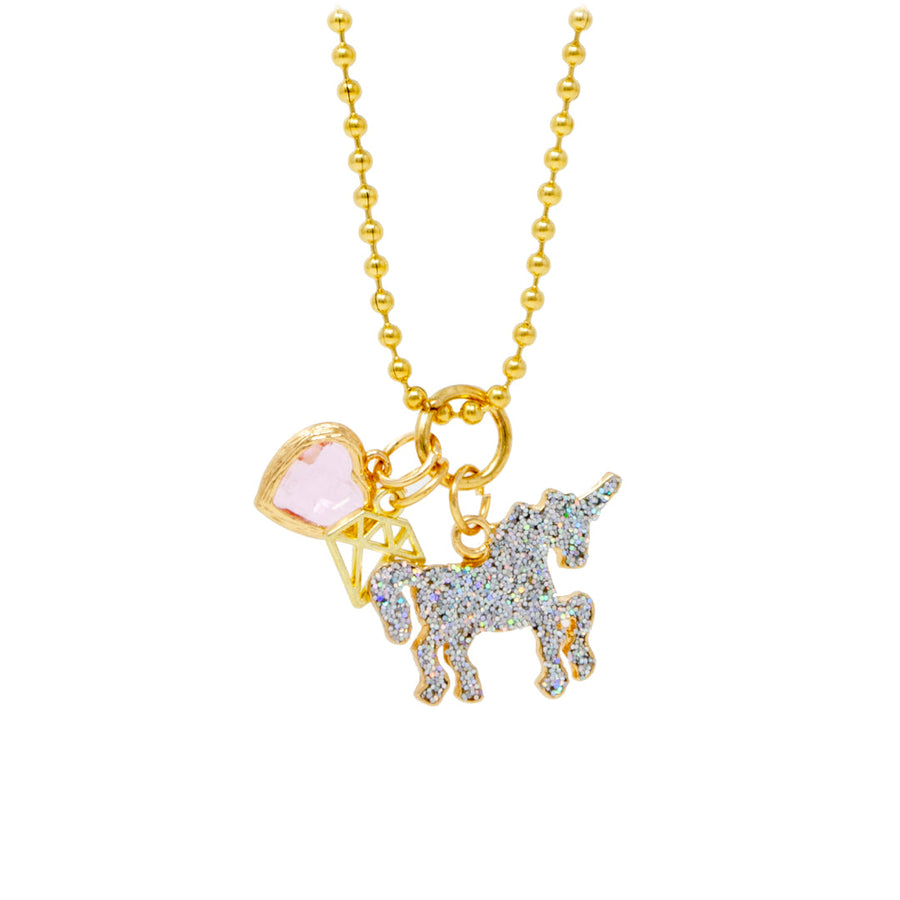 Unicorn, Heart & Gem Necklace